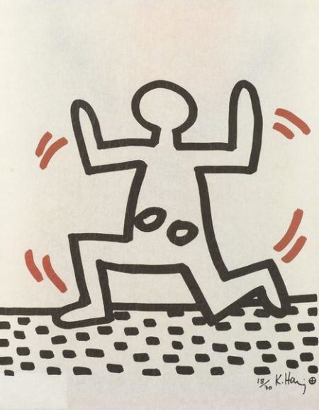 Keith Haring - Man With Holes-1982 Keith Haring - Man With Holes-1982