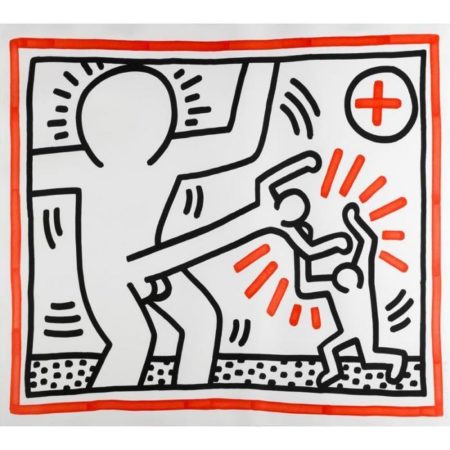 Keith Haring - Cockfight, from Three Lithographs-1985 Keith Haring - Cockfight, from Three Lithographs-1985