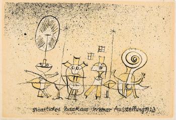 Die Heitere Seite (Postkarte Zur 'Baushaus Austellung Weimar') (The Bright Side (Postcard For 'Bauhaus Exhibition Weimar'))-1923 Die Heitere Seite (Postkarte Zur 'Baushaus Austellung Weimar') (The Bright Side (Postcard For 'Bauhaus Exhibition Weimar'))-1923