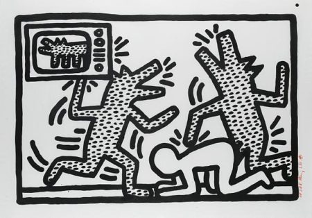 Keith Haring - Barking Dogs-1982 Keith Haring - Barking Dogs-1982