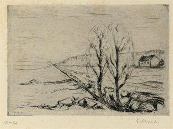 Norsk Landskap / Norwegian Landscape / Norwegische Landschaft (Schiefler 268; Woll 298)-1908 Norsk Landskap / Norwegian Landscape / Norwegische Landschaft (Schiefler 268; Woll 298)-1908