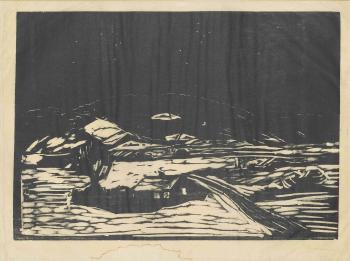 Grosse Schneelandschaft / Extensive Snow Landscape / Snowy Landscape / Snolandskap / Winter landscape (Schiefler 118; Wool 134)-1898 Grosse Schneelandschaft / Extensive Snow Landscape / Snowy Landscape / Snolandskap / Winter landscape (Schiefler 118; Wool 134)-1898