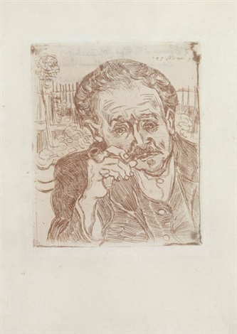 Homme a la pipe, ou Portrait du docteur Gachet-1890 Homme a la pipe, ou Portrait du docteur Gachet-1890