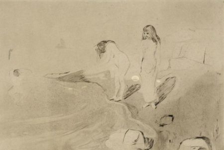 Badende Madchen / Badende Frauen / Badende Kvinner / Women Bathing / Girls Bathing (Schiefler 14; Woll 18)-1895 Badende Madchen / Badende Frauen / Badende Kvinner / Women Bathing / Girls Bathing (Schiefler 14; Woll 18)-1895