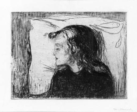 Das Kranke Madchen, Klein / Det Syke Barn / The Sick Child (S. 60, W. 47)-1896 Das Kranke Madchen, Klein / Det Syke Barn / The Sick Child (S. 60, W. 47)-1896