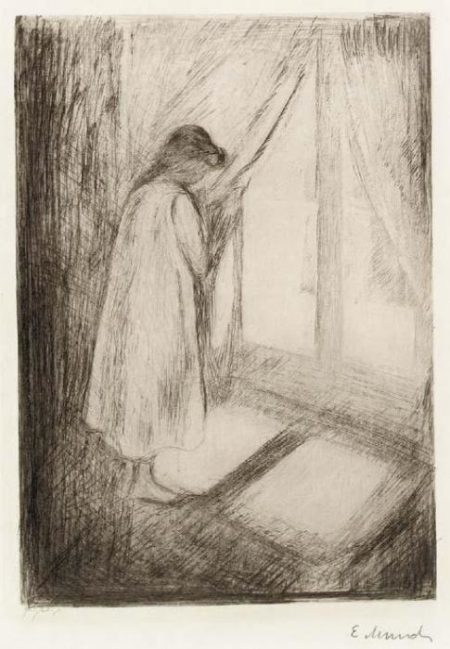 Das Madchen am Fenster / Piken ved Vinduet / The Girl at the Window (Woll 5)-1894 Das Madchen am Fenster / Piken ved Vinduet / The Girl at the Window (Woll 5)-1894
