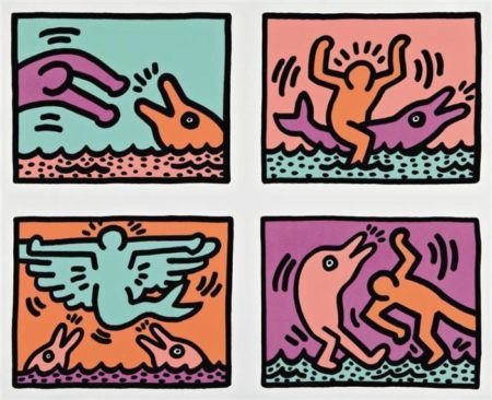Keith Haring - Pop Shop Quad V-1989 Keith Haring - Pop Shop Quad V-1989