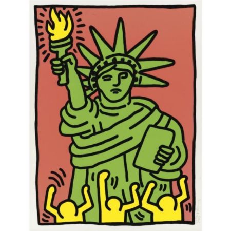 Keith Haring - Statue Of Liberty (L. P. 63)-1986 Keith Haring - Statue Of Liberty (L. P. 63)-1986