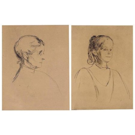 Portrait Of Ingeborg Heiberg; Portrait Of Ragnhild Heiberg (Willoch 29 and 45; Schiefler 38 and 53)-1896 Portrait Of Ingeborg Heiberg; Portrait Of Ragnhild Heiberg (Willoch 29 and 45; Schiefler 38 and 53)-1896