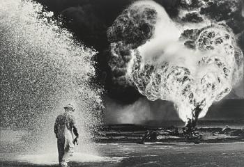 Kuwait, Greater Burhan Oil Field (Worker Covered with Foam)-1991 Kuwait, Greater Burhan Oil Field (Worker Covered with Foam)-1991