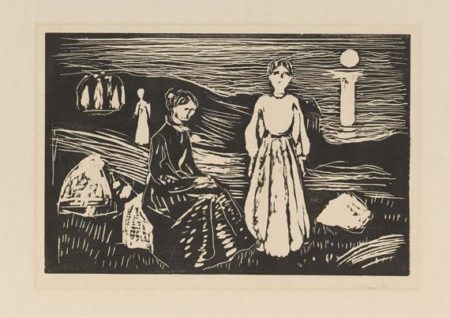 Frauen am Strand / Kvinner pa Stranden / Women on the Beach (Woll 369)-1909 Frauen am Strand / Kvinner pa Stranden / Women on the Beach (Woll 369)-1909