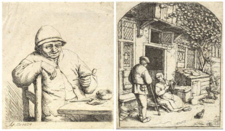 Smoker Leaning on the Back of a Chair (Godefroy 6), Woman Winding Wool Upon a Reel (G25)-1684 Smoker Leaning on the Back of a Chair (Godefroy 6), Woman Winding Wool Upon a Reel (G25)-1684