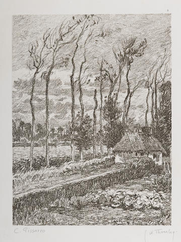 After Camille Pissarro, by Georges William Thornley - Paysage a Varengeville-1900 After Camille Pissarro, by Georges William Thornley - Paysage a Varengeville-1900