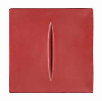 After Lucio Fontana - Concetto Spaziale (Red); Lucio Fontana, Fotografias, Ugo Mulas-1968 After Lucio Fontana - Concetto Spaziale (Red); Lucio Fontana, Fotografias, Ugo Mulas-1968