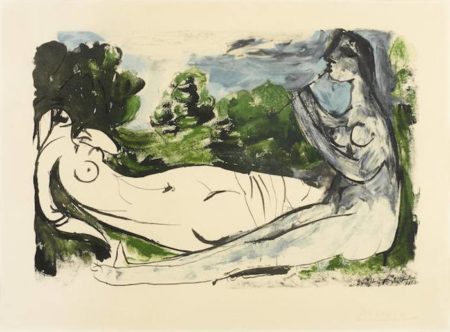 After Pablo Picasso - Femme nue joueuse de flute-1932 After Pablo Picasso - Femme nue joueuse de flute-1932