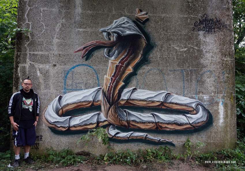 Airborne Mark - King Fold Kobrah, mural in Poland 2016, photo credits of the artist