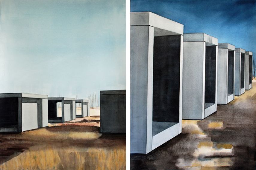 Her watercolor works were on view at her home gallery and that was in the press