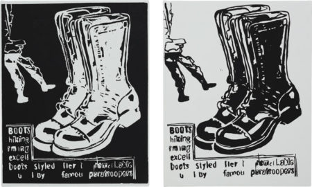 Paratrooper Boots: Positive and Negative (Diptych)-1986 Paratrooper Boots: Positive and Negative (Diptych)-1986