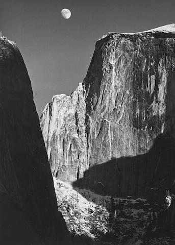 Moon and Half Dome, Yosemite National Park, California-1960 Moon and Half Dome, Yosemite National Park, California-1960