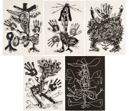 Novisaurias (The Complete Set of Five Aquatints)-1969 Novisaurias (The Complete Set of Five Aquatints)-1969