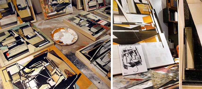 paint based collage inspiration for architecture in los angeles