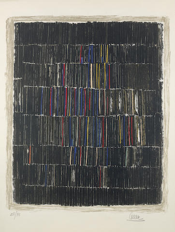 Raoul Ubac-Camille Bryen-Cesar-Cesar (Baldaccini), Raoul Ubac, Camille Bryen - Three Continental Prints (Untitled)-1958 Raoul Ubac-Camille Bryen-Cesar-Cesar (Baldaccini), Raoul Ubac, Camille Bryen - Three Continental Prints (Untitled)-1958