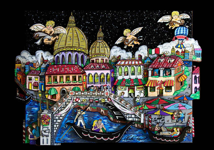 The pop art of Fazzino is a limited edition of New York city and Broadway