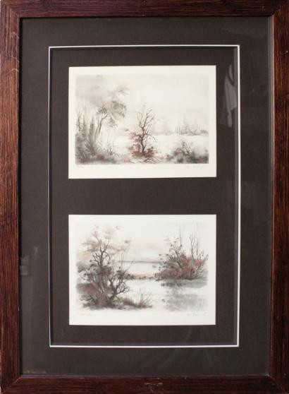 De Bremont - Untitled (Pair of color lithographs)- De Bremont - Untitled (Pair of color lithographs)-