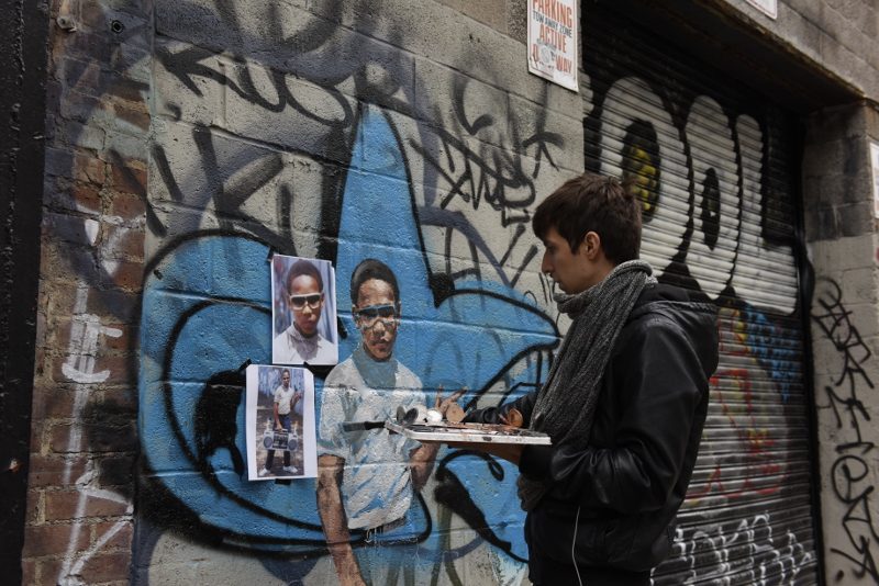 Ernest Zacharevic - Lil Crazy Legs making of - Photo Credit Martha Cooper