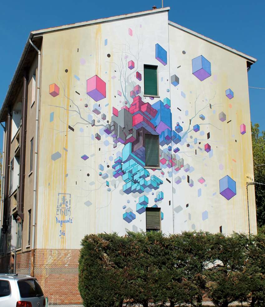 Etnik mural Restart Festival in Imola, Italy 2016
