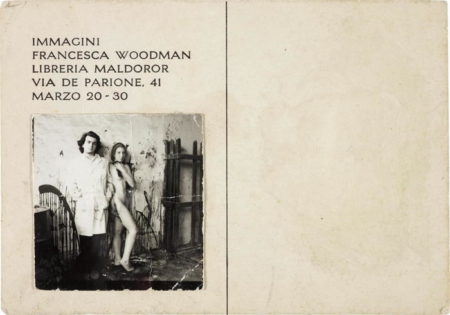 Francesca Woodman and Giuseppe Gallo, Postcard invitation for Immagini exhibition-1978 Francesca Woodman and Giuseppe Gallo, Postcard invitation for Immagini exhibition-1978