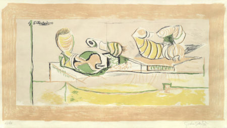 Articulated forms (Pink Background), Forms on a terrace-1950 Articulated forms (Pink Background), Forms on a terrace-1950