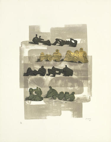 Eight Reclining Figures with Architectural Background-1963 Eight Reclining Figures with Architectural Background-1963