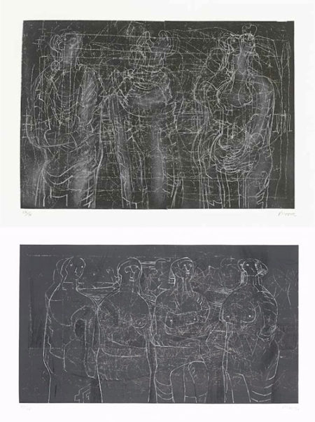Four Standing Women; Three Cloaked Figures-1974 Four Standing Women; Three Cloaked Figures-1974