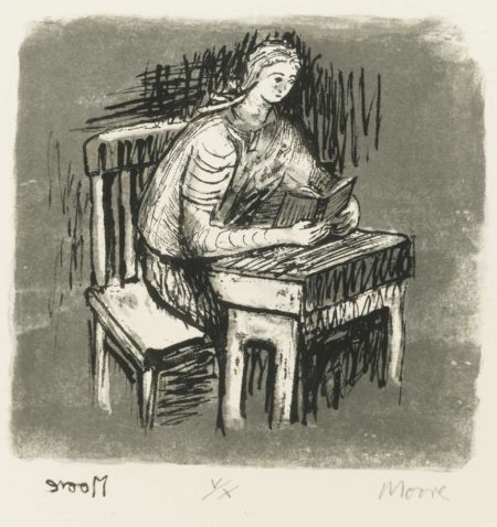 Girl Seated At Desk V-1974 Girl Seated At Desk V-1974
