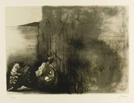 Reclining Figure With Cliff Background-1976 Reclining Figure With Cliff Background-1976