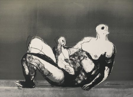 Reclining Mother And Child With Grey Background (C. 655)-1982 Reclining Mother And Child With Grey Background (C. 655)-1982