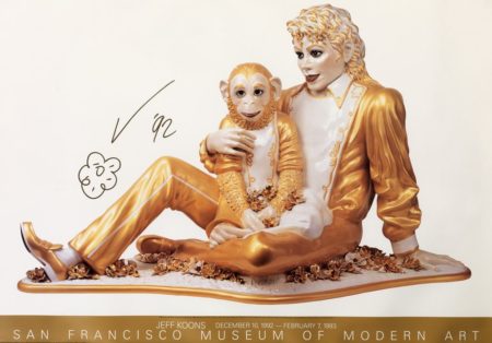 Michael Jackson and Bubbles (SFMOMA Poster)-1992 Michael Jackson and Bubbles (SFMOMA Poster)-1992