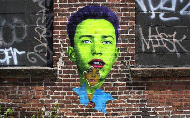 collage by judith supine on the streets of Williamsburg