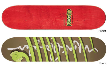 KAWS x Krooked (Mark Gonzales) 'Bendy' Skateboard Deck- KAWS x Krooked (Mark Gonzales) 'Bendy' Skateboard Deck-