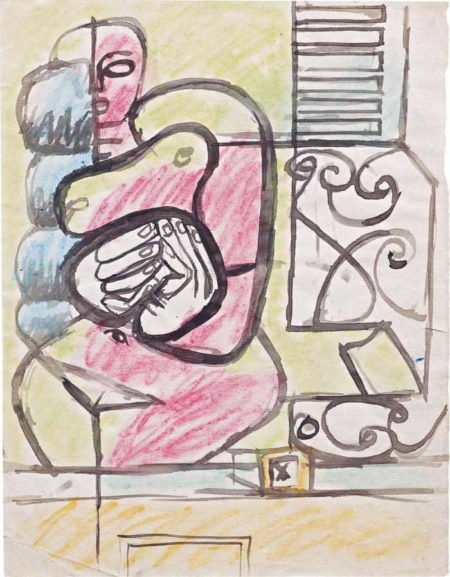 Etude de Femme Rouge et Pelote Verte-1953 Etude de Femme Rouge et Pelote Verte-1953