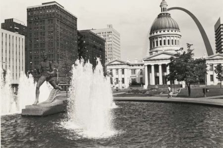 Kiener Memorial Fountain And Runner Statue Gateway Mall St. Louis Missouri-1972 Kiener Memorial Fountain And Runner Statue Gateway Mall St. Louis Missouri-1972