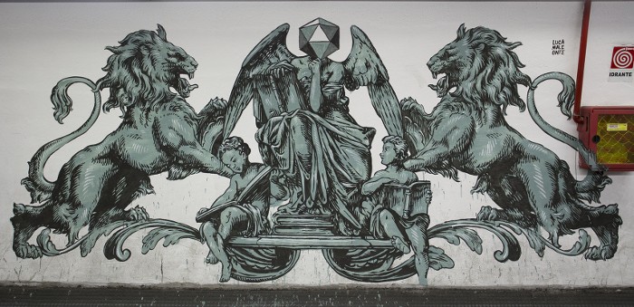 Lucamaleonte - Mural for Urban Legends Festival, Metro Station in Rome, 2014, photo credits - Il Gorgo