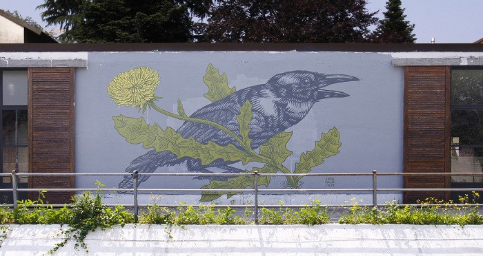 Lucamaleonte - Mural in Monza, Italy, 2015, part of Recover Monza project, photo credits - Il Gorgo, mural, street art, urban art