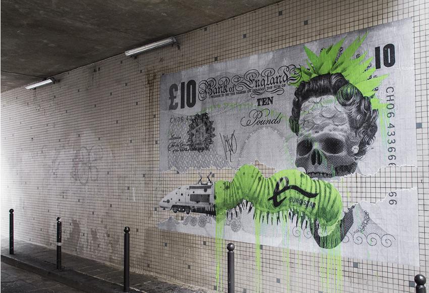 Ludo - Brexit, mural in Paris, France, 2016
