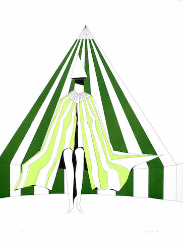 Seated Figure on Green Stripes-1972 Seated Figure on Green Stripes-1972