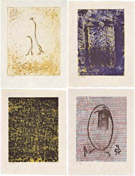 Four plates, from Aux Petits Agneaux-1971 Four plates, from Aux Petits Agneaux-1971