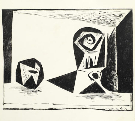 Composition au verre a pied-1947 Composition au verre a pied-1947
