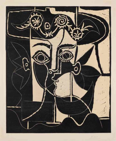 Grande tete de femme au chapeau orne (Large Head of a Woman with Decorated Hat)-1962 Grande tete de femme au chapeau orne (Large Head of a Woman with Decorated Hat)-1962