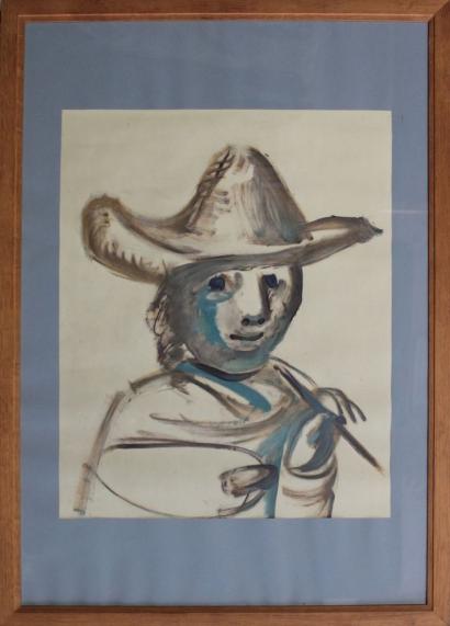 Man with Hat and Brush- Man with Hat and Brush-